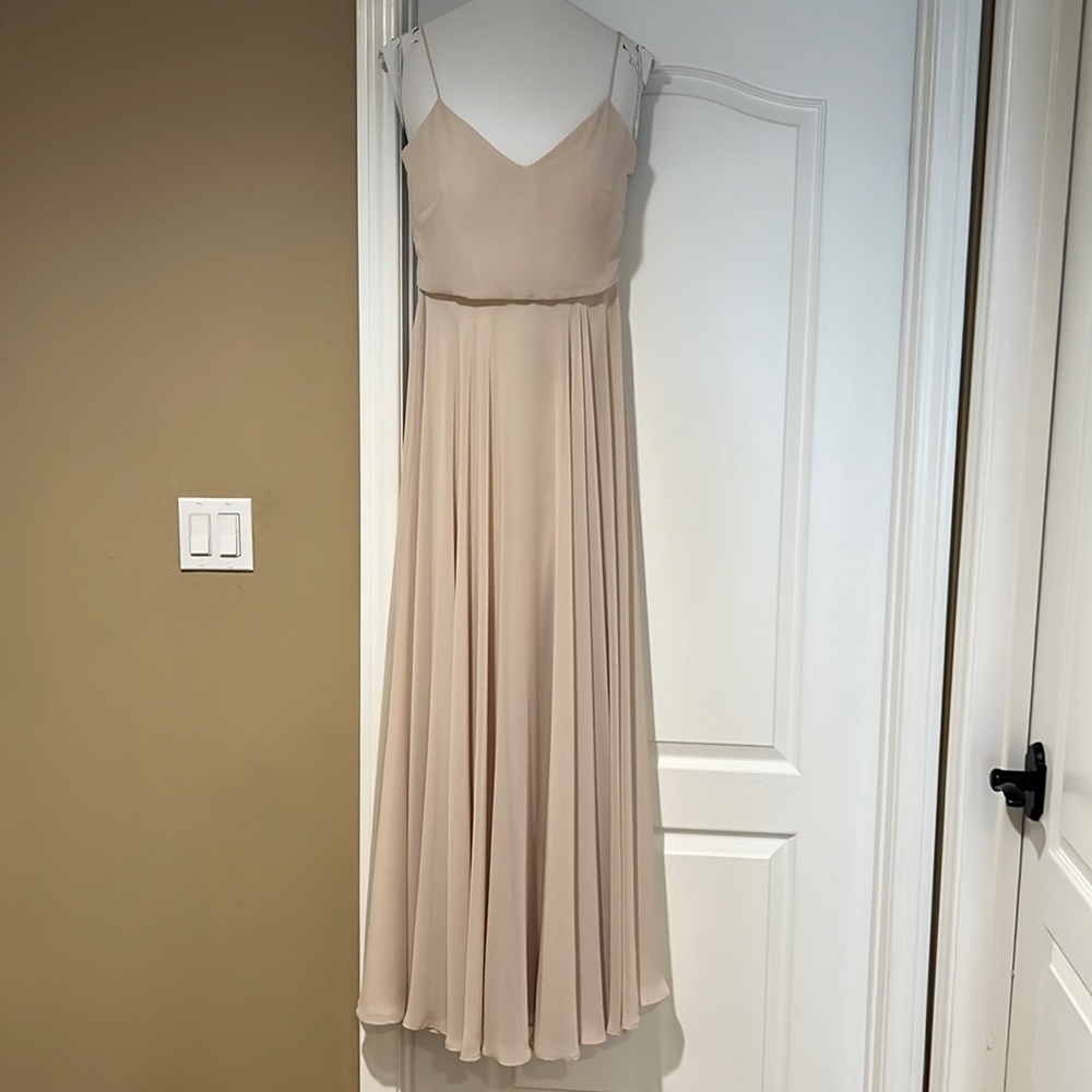 Jenny Yoo - Inesse Chiffon Dress in Champagne, Sz 4